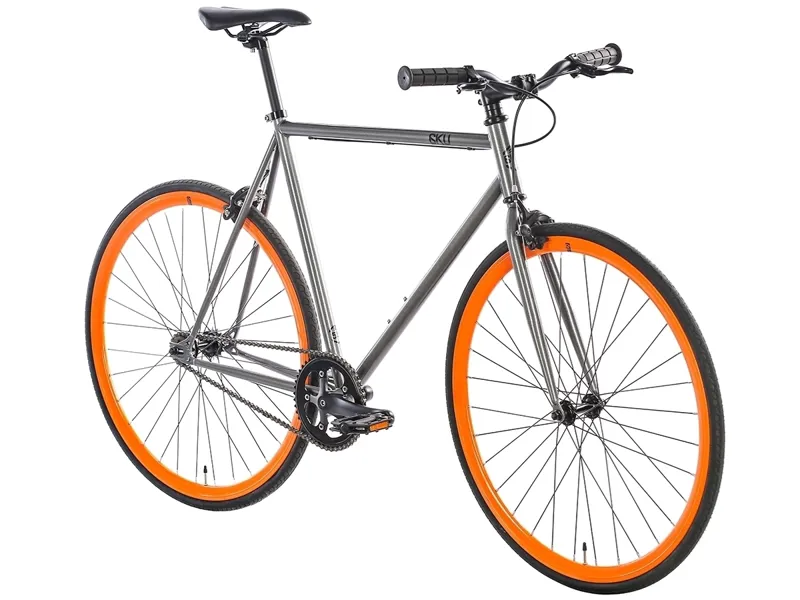 6KU Barcelona Single Speed Bike - Grey/Orange-1
