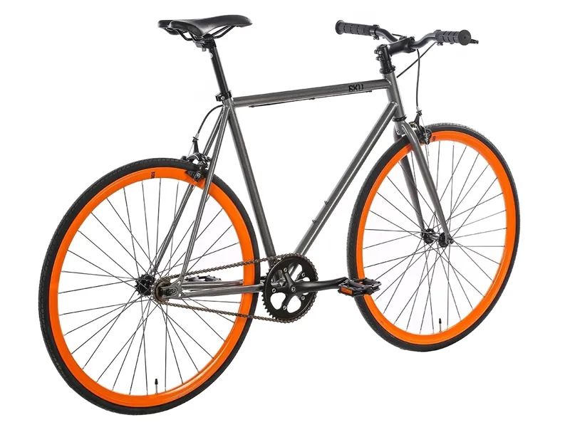 6KU Barcelona Single Speed Bike - Grey/Orange-2