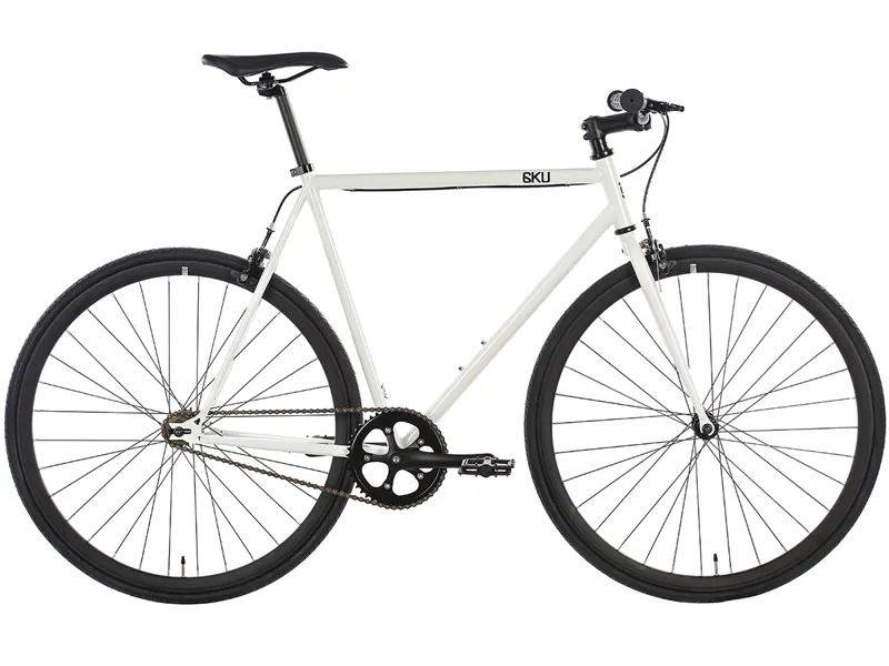 6KU Evian 2 Single Speed Bike - White/Black