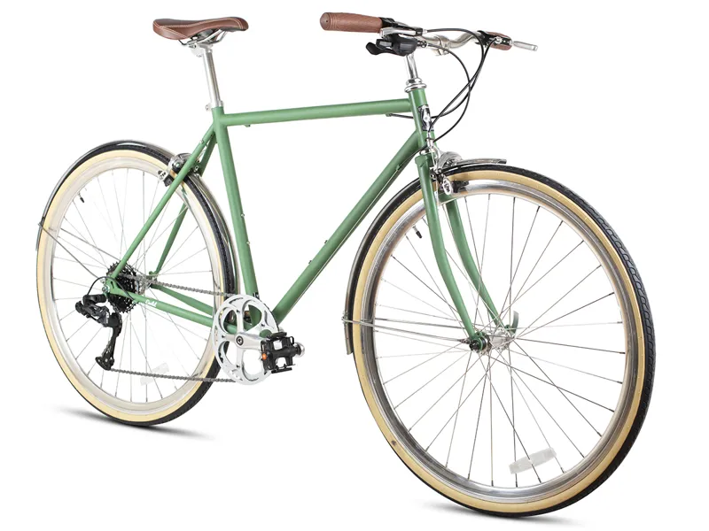 6KU Odyssey - Mens 8spd City - Silverlake Green-1