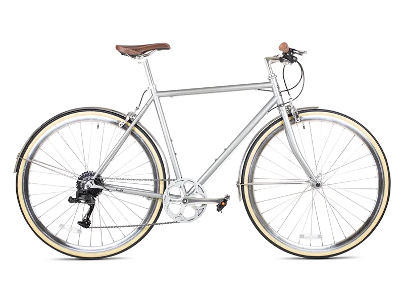 6KU Odyssey - Mens 8spd City - Brandford Silver