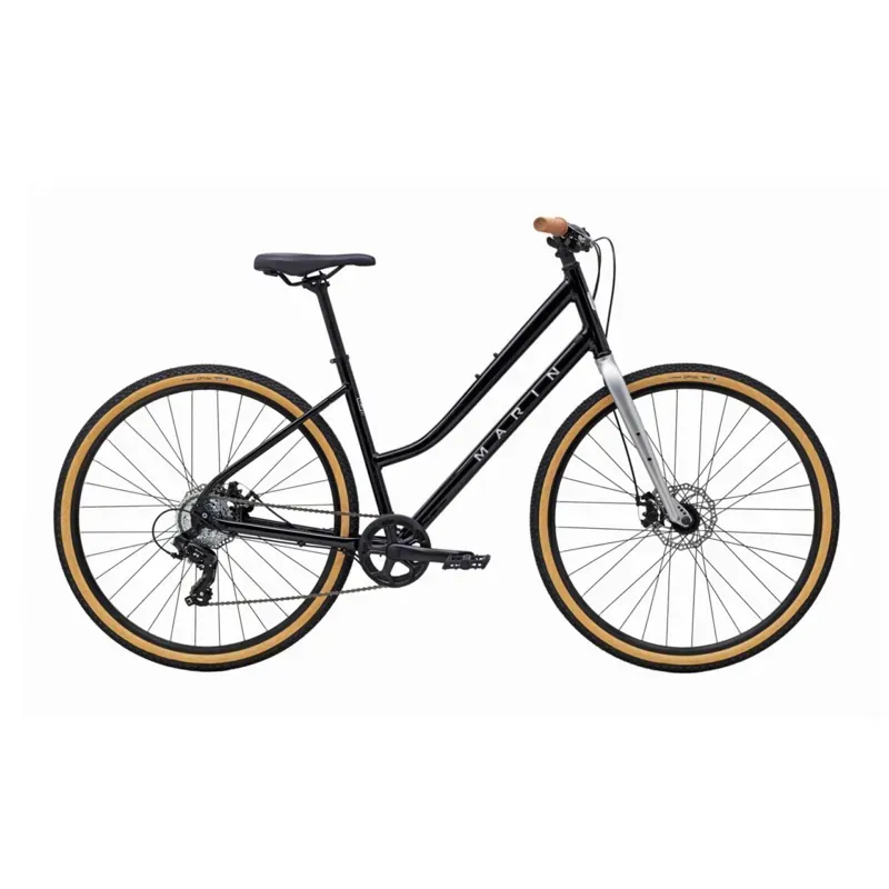 Marin Kentfield 1 Step-Thru Hybrid Bike 2025 in Black