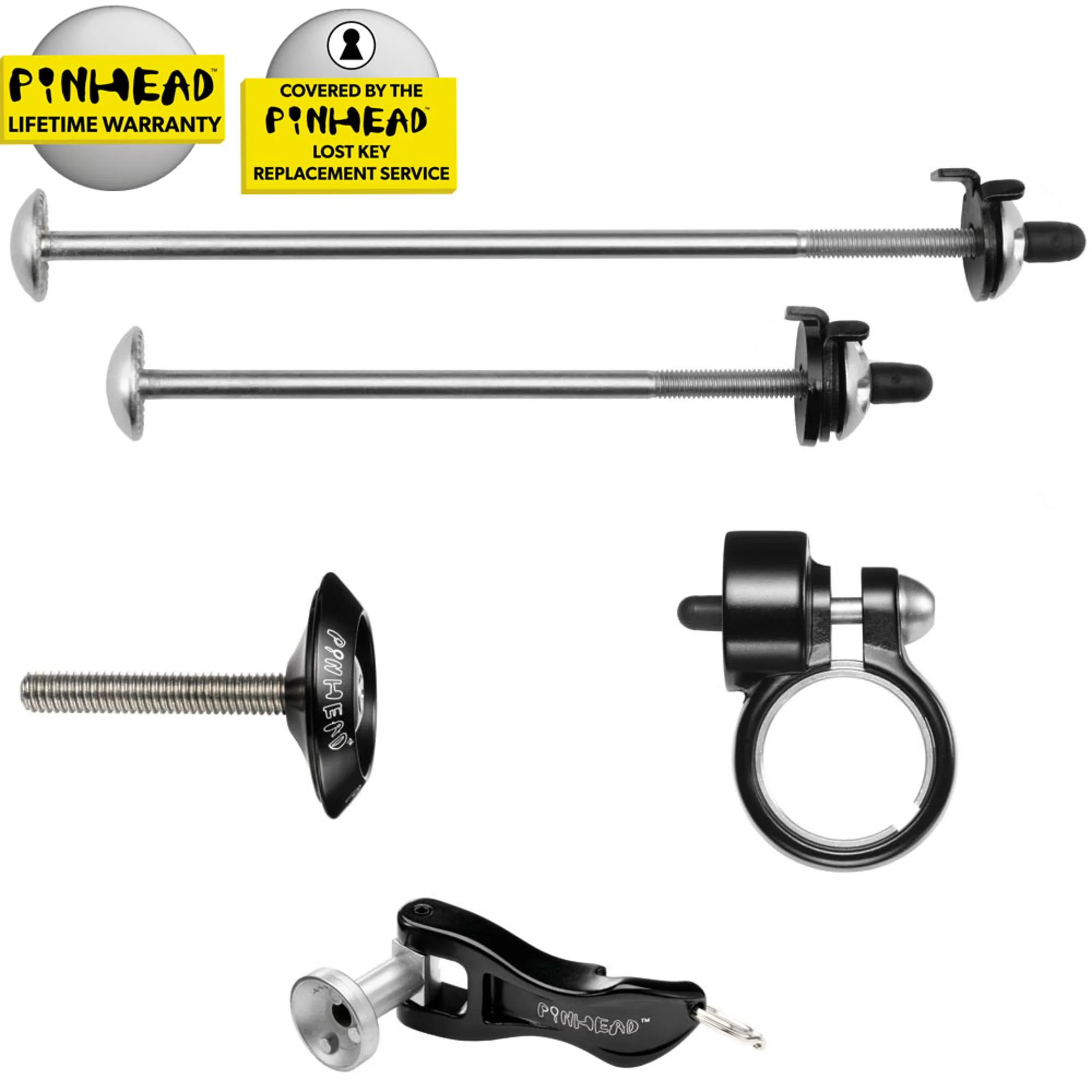 Pinhead Quick Release 4-Pack Wheels/Seatpost/ Headset Security Sy