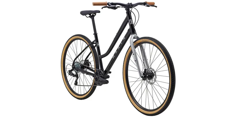 Marin Kentfield 1 Step-Thru Hybrid Bike 2025 in Black-1