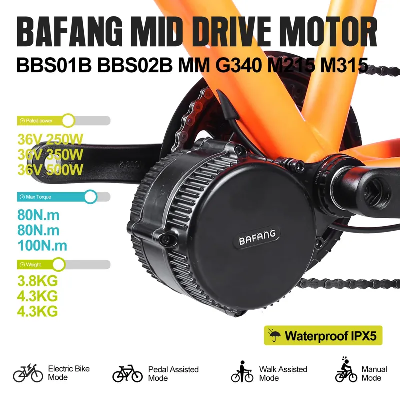 BAFANG BBS01B 36V 500W MID DRIVE MOTOR KIT:-1