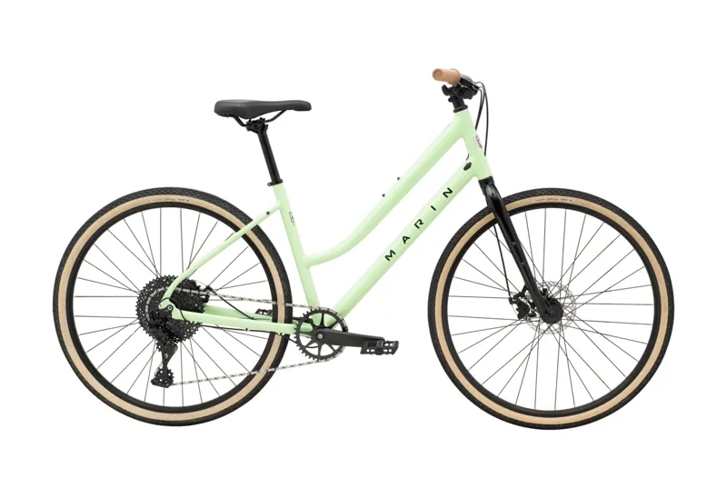 Marin Kentfield 2 Step-Thru Hybrid Bike 2025 in Light Green