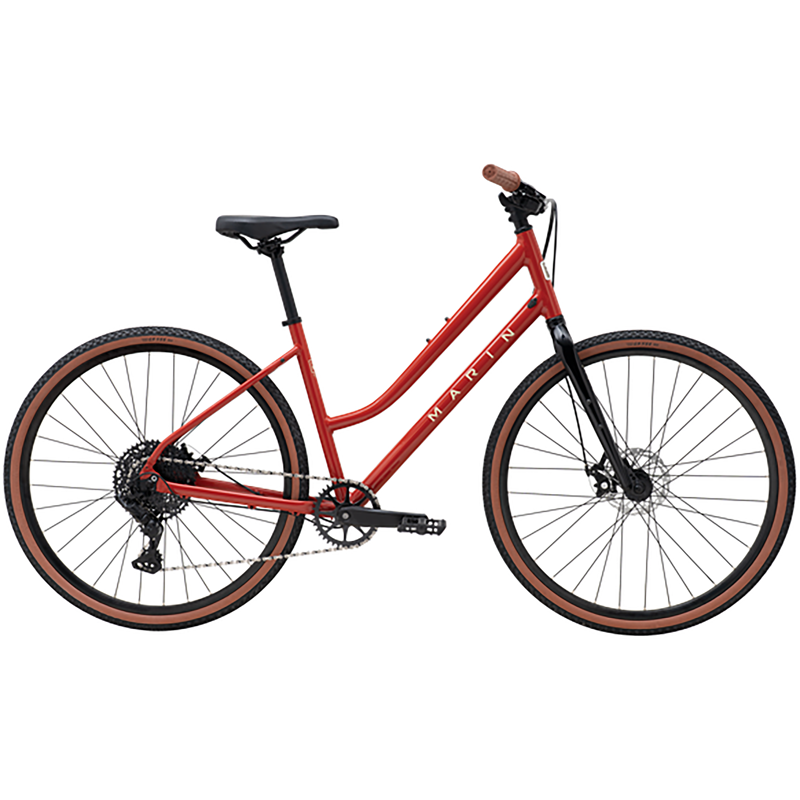 Marin Kentfield 2 Step-Thru Hybrid Bike 2026 in Red