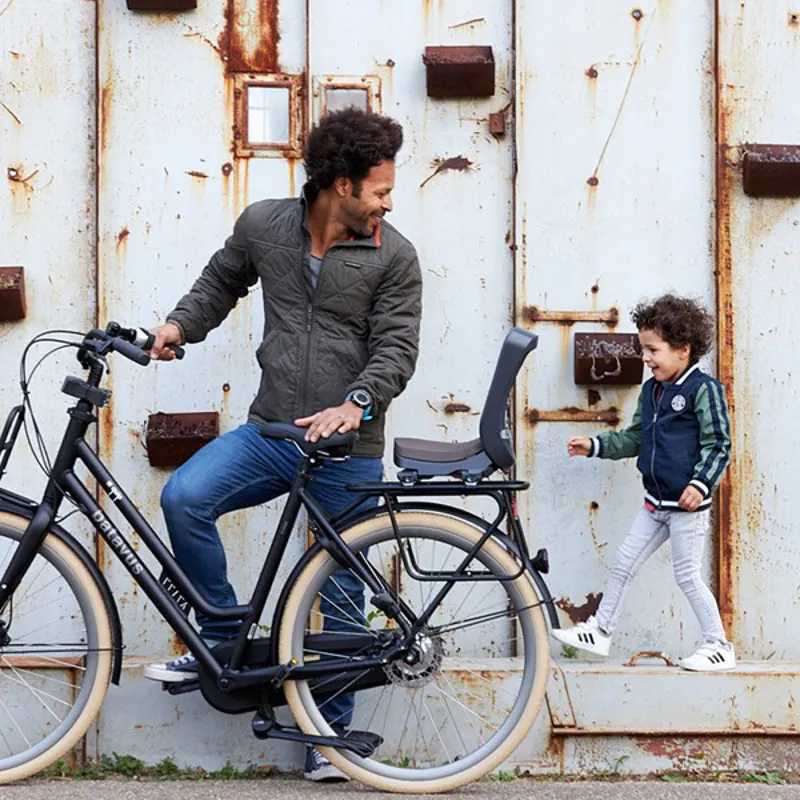 Urban Iki Junior Bike Seat with Rack Mount - Bincho Black / Kurumi Brown-2